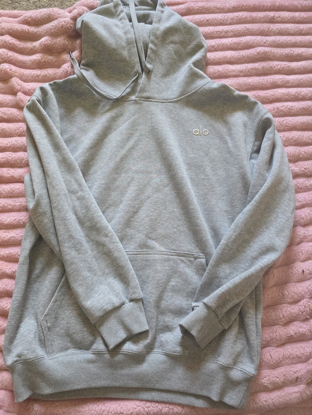 ALO Yoga Womens  Light Gray Crewneck Hoodie
